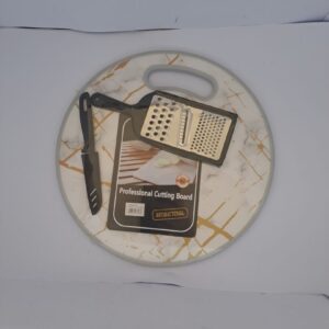 Cutting board, knife,grater Lrg