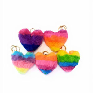 Fluffy Heart Key Chain